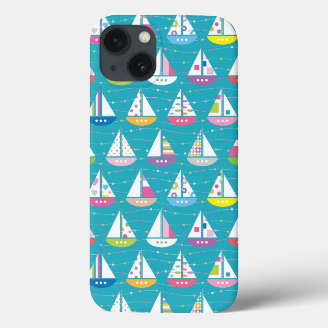 Pastel Sailboat Pattern Case-Mate iPhone Case (Back)