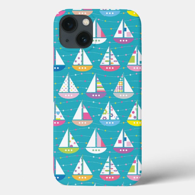 Pastel Sailboat Pattern Case-Mate iPhone Case (Back)