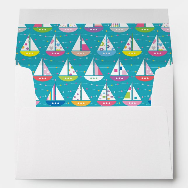 Pastel Sailboat Pattern Envelopes (Back (Bottom))