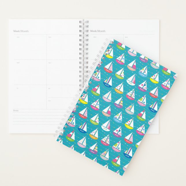 Pastel Sailboat Pattern Planner (Display)