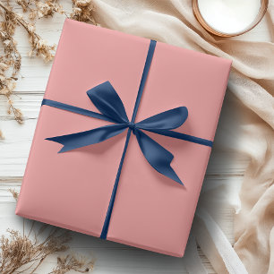 Pastel Salmon Pink Solid Colour Classic Elegan Wrapping Paper
