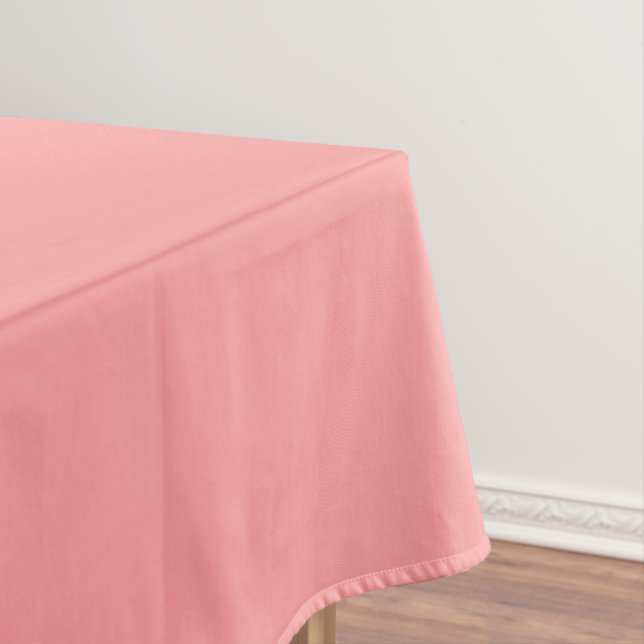 Pastel Salmon Pink Solid Colour | Classic Elegant  Tablecloth (In Situ)