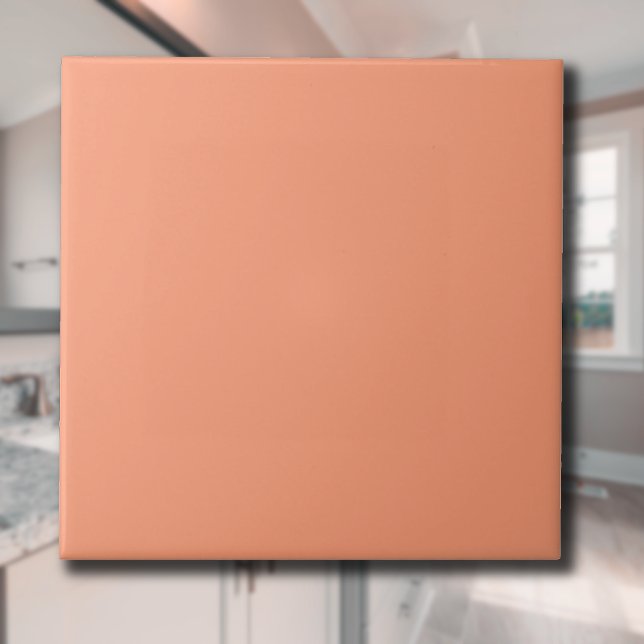 Pastel Salmon Solid Colour | Classic | Elegant Ceramic Tile (Creator Uploaded)