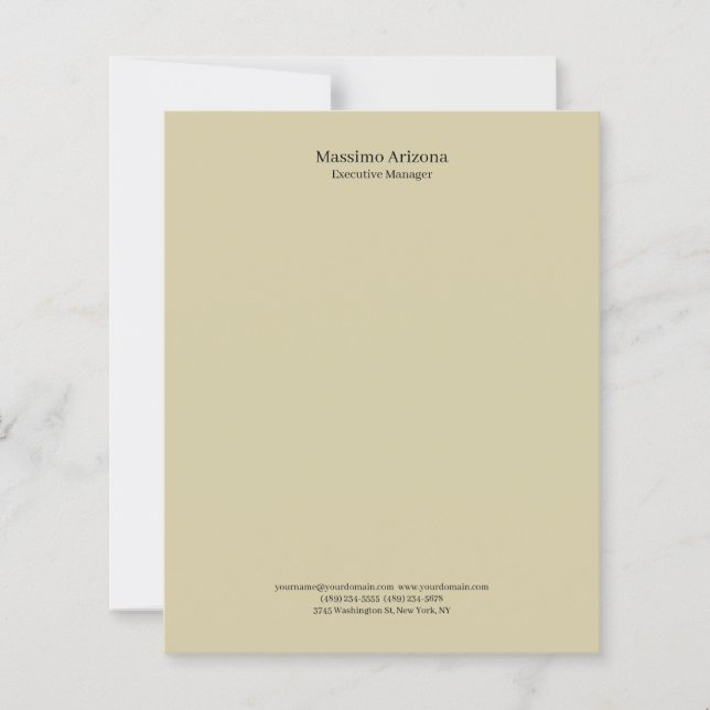 Pastel Sand Plain Professional Minimailst Paper (Front)
