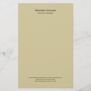 Pastel Sand Plain Professional Modern Minimailst Stationery