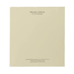 Pastel Sand Plain Professional Modern Minimalist Notepad