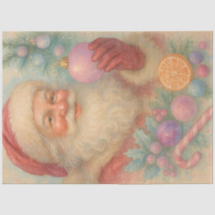 Pastel Santa with Candy Cane & Citrus Christmas Tissue Paper