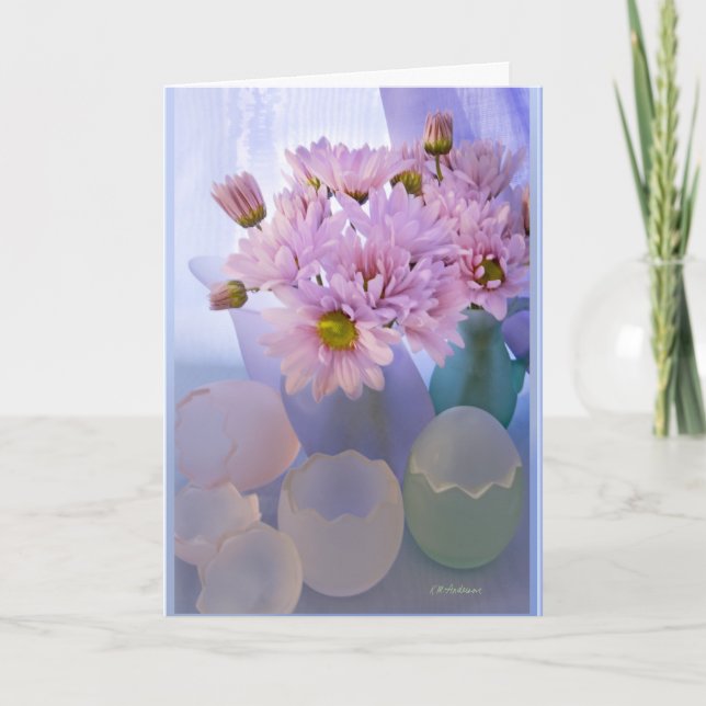 Pastel satin in glass holiday card (Front)