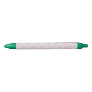 Pastel Scallop Pattern Black Ink Pen