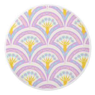 Pastel Scallop Pattern Ceramic Knob