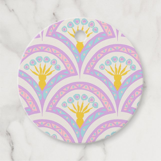 Pastel Scallop Pattern Favour Tags (Front)