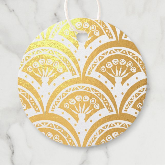 Pastel Scallop Pattern Favour Tags (Front)