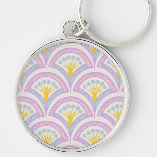 Pastel Scallop Pattern Key Ring (Front)