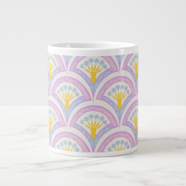 Pastel Scallop Pattern Large Coffee Mug (Front)