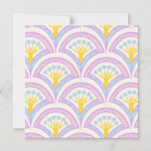 Pastel Scallop Pattern Magnetic Invitation