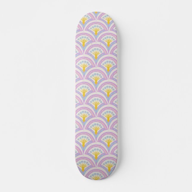 Pastel Scallop Pattern Skateboard (Front)