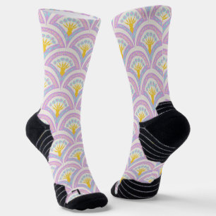 Pastel Scallop Pattern Socks