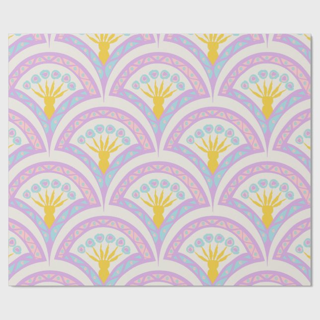 Pastel Scallop Pattern Wrapping Paper (Flat)