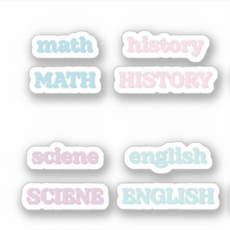 Pastel School Subjects Sticker 