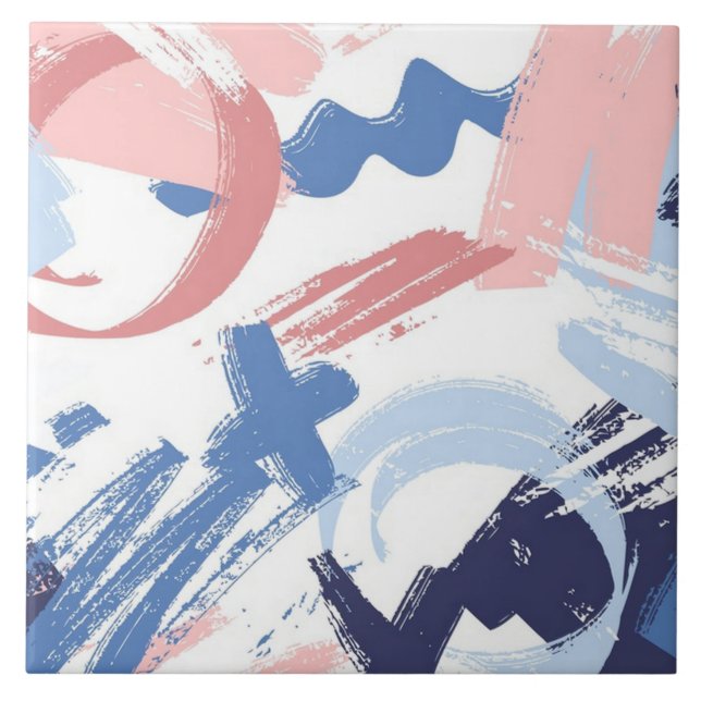 Pastel Scribble Ceramic Tile (Front)