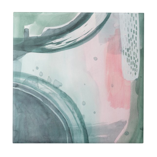 Pastel Scribe - Watercolor Ceramic Tile (Front)