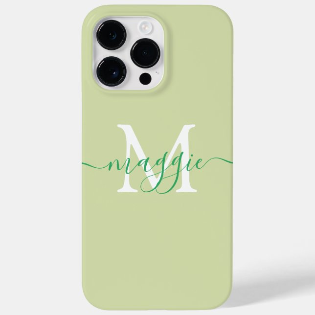 Pastel Script Monogram Case-Mate iPhone 14 Pro Max Case (Back)