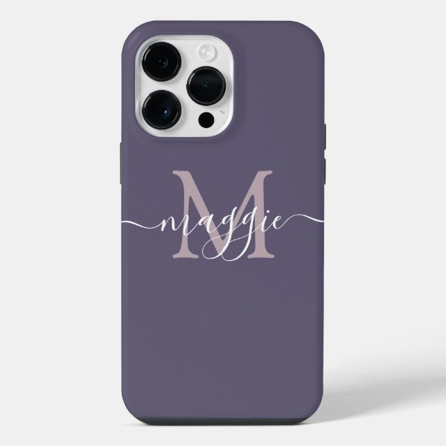Pastel Script Monogram Case-Mate iPhone 14 Pro Max Case (Back)