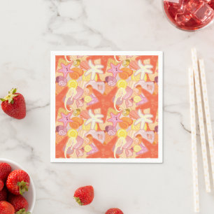 Pastel Sea Creatures Napkin