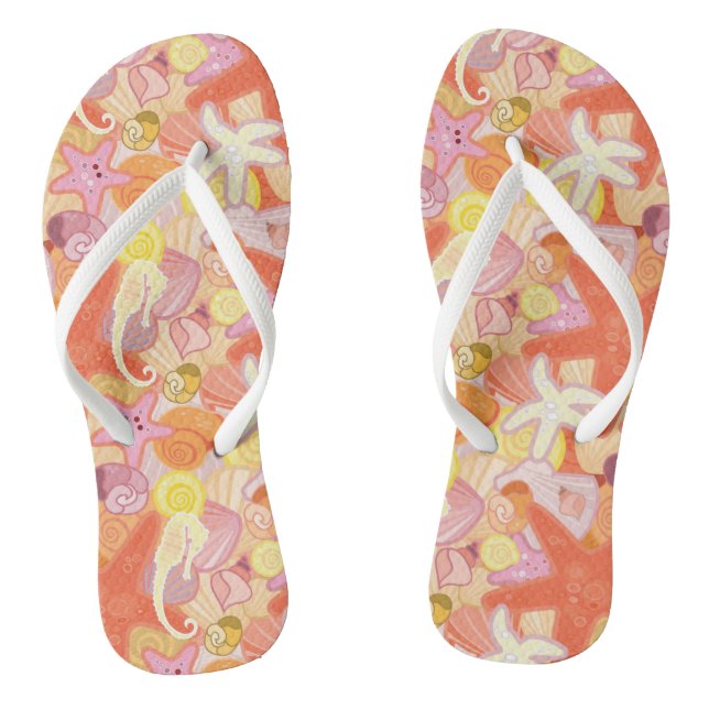 Pastel Sea Creatures Thongs (Footbed)