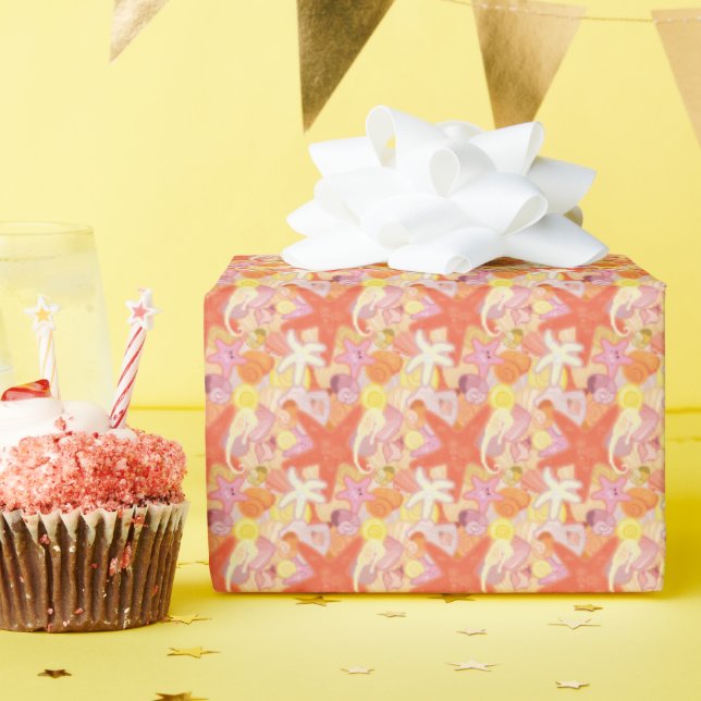 Pastel Sea Creatures Wrapping Paper (Birthday Party)