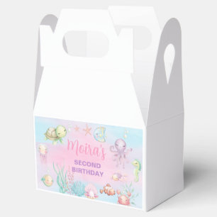 Pastel sea ocean life girl birthday favour box. favour box