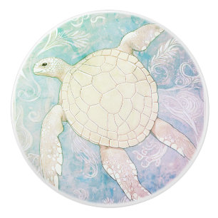 Pastel Sea Turtle Light Colourful Ocean Ceramic Knob