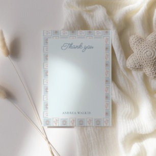 Pastel Sea You Soon Baby Ocean Stamps Baby Shower Thank You Card