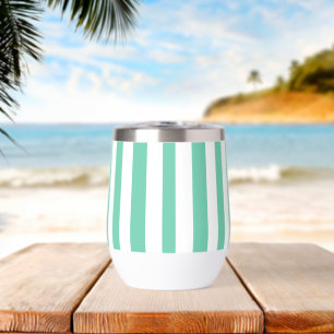 Pastel Seafoam Green White Stripes EDIT Colour