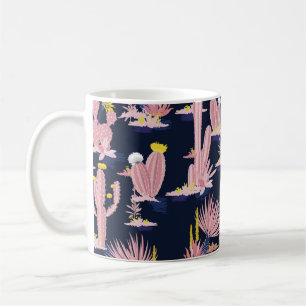 Pastel Seamless pattern vintage summer cactus on d Coffee Mug