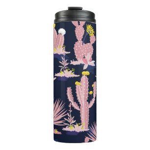 Pastel Seamless pattern vintage summer cactus on d Thermal Tumbler