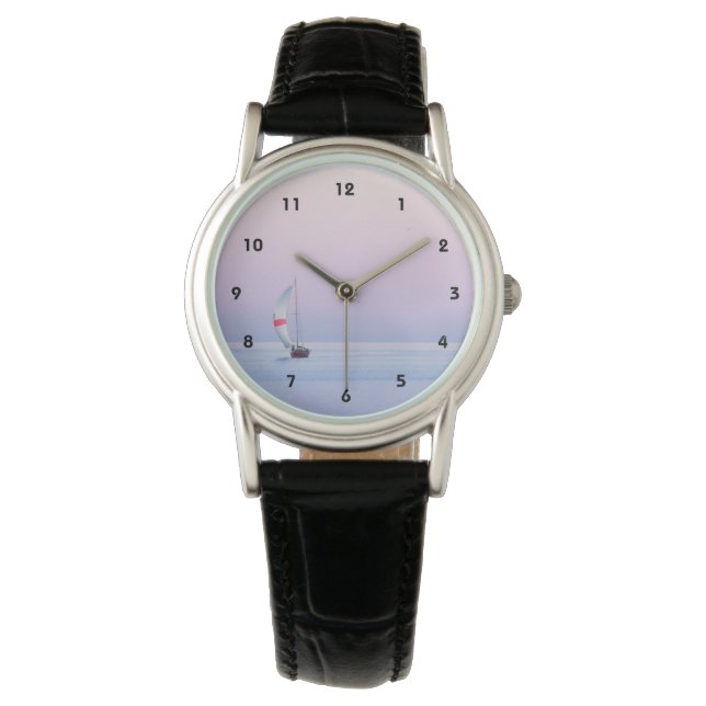 Pastel Seascape with a Sailboat Watch (Front)