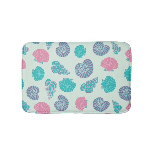Pastel Seashell Pattern 1 Bath Mat (Front)