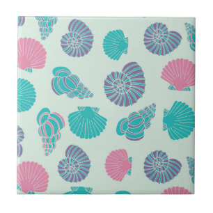 Pastel Seashell Pattern 1 Ceramic Tile