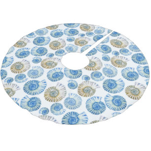 Pastel Seashell Pattern 2 Brushed Polyester Tree Skirt