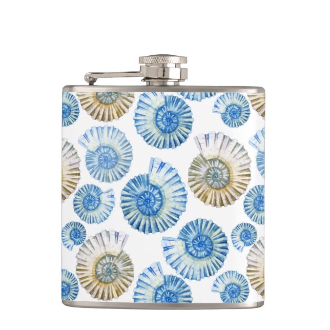Pastel Seashell Pattern 2 Hip Flask (Front)