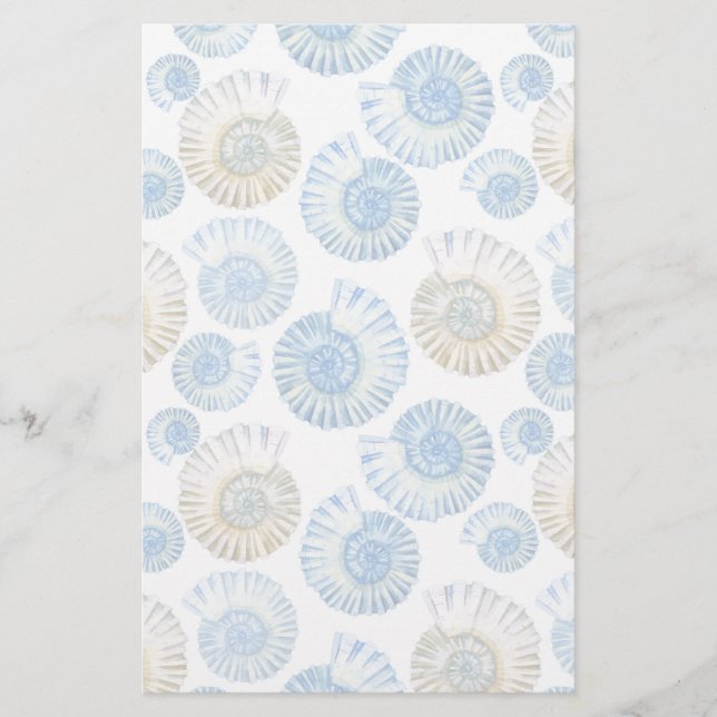 Pastel Seashell Pattern 2 Stationery (Front)