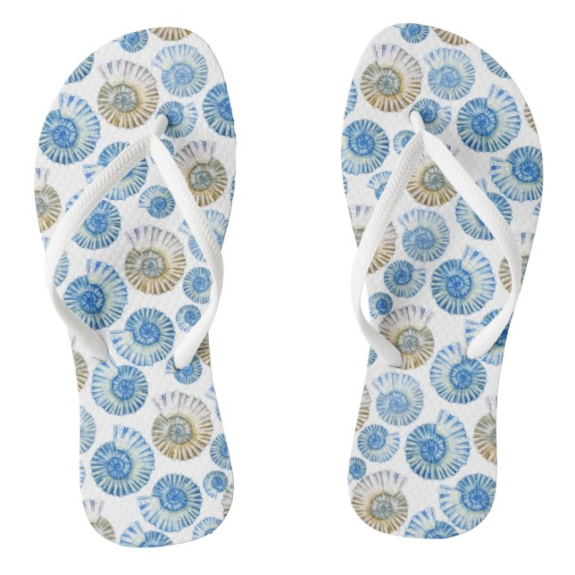 Pastel Seashell Pattern 2 Thongs (Footbed)