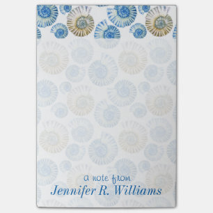 Pastel Seashell Pattern Add Your Name Post-it Notes