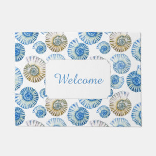Pastel Seashell Pattern Add Your Text Doormat