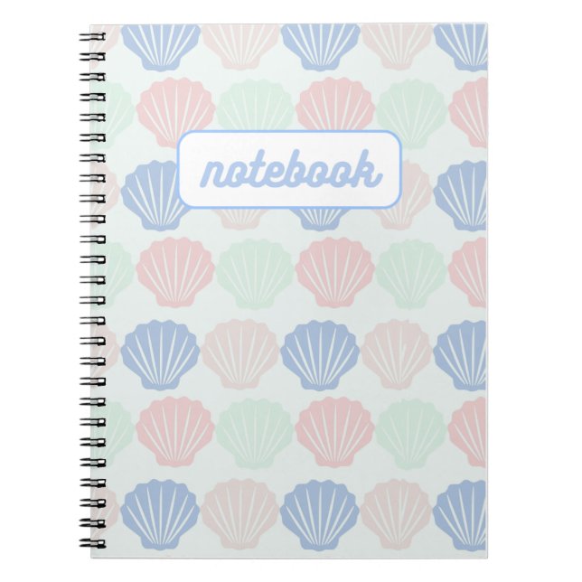 Pastel Seashell Pattern Notebook (Front)