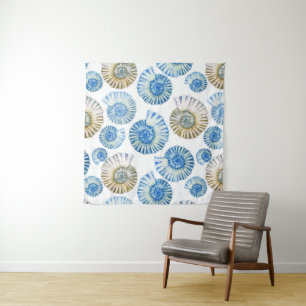 Pastel Seashell Pattern Tapestry