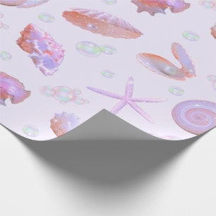 Pastel Seashell & Pearl Ocean Pattern Gift Wrap