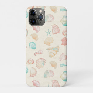 Pastel Seashell Starfish Blue Peach Coastal iPhone 11 Pro Case