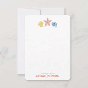 Pastel Seashell Trio Personalised Thank You Card